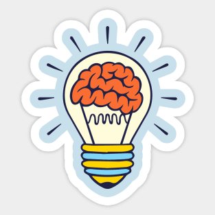 Lamp Light and Brain Sticker